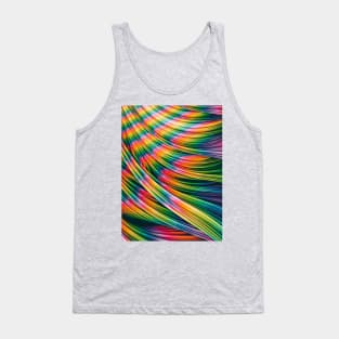 Super Rainbow Abstract Art Strands Tank Top